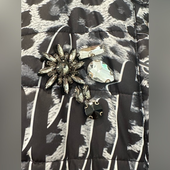 Nice Istanbul Animal Print Quilted Coat with Rhinestones Size M - Picture 7 of 12